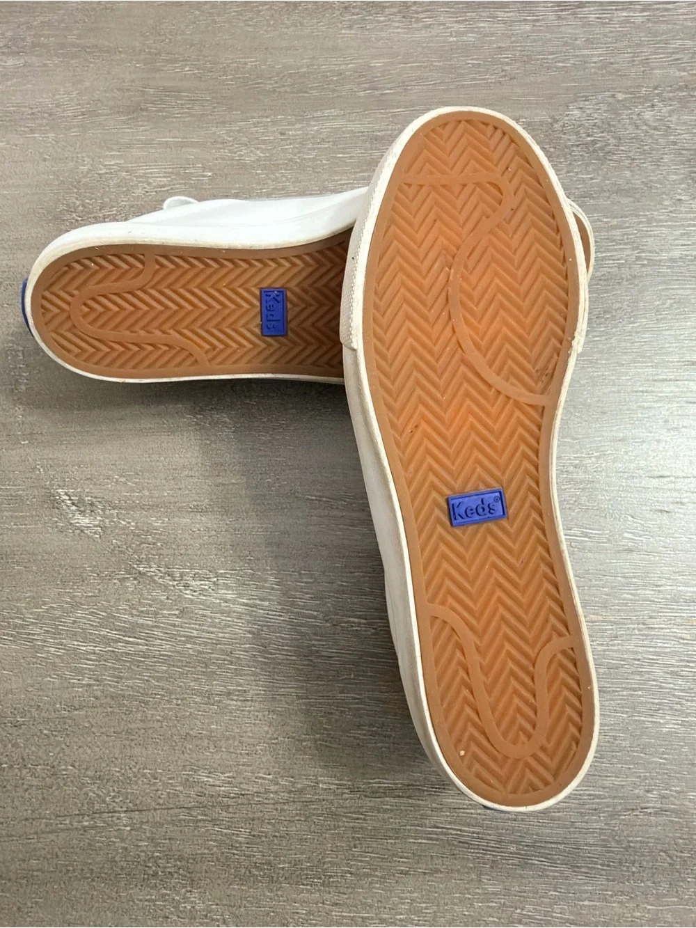 Keds White Sneakers with Gold Eyelets